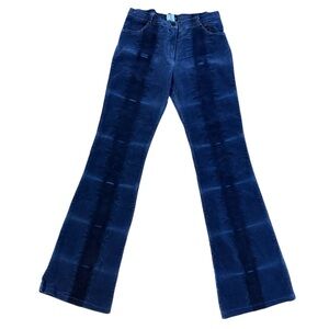Bebe Vintage Blue Tye Dye Low Rise Flare Corduroy Pants Size Small NWT